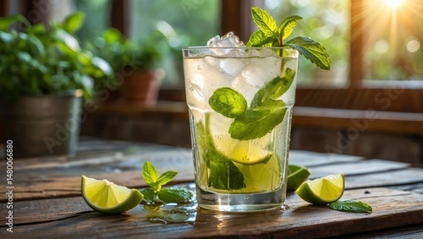 Obraz Refreshing Mojito Cocktail beautifully presented