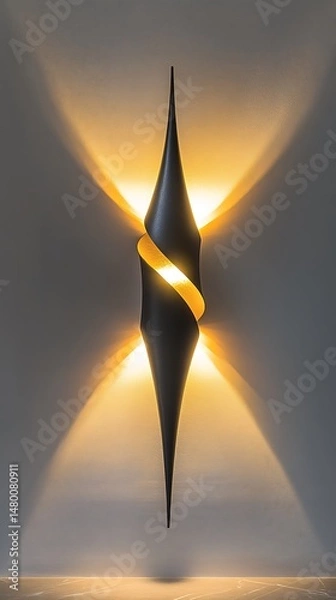 Obraz Captivating spiral wall light fixture casting radiant beams of illumination