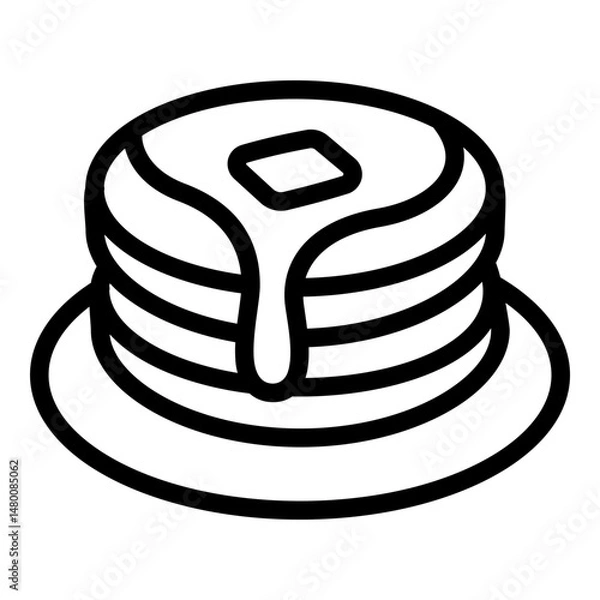 Obraz Pancake icon. Vector line icon