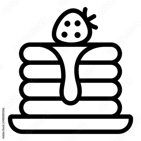 Obraz Pancake icon. Vector line icon