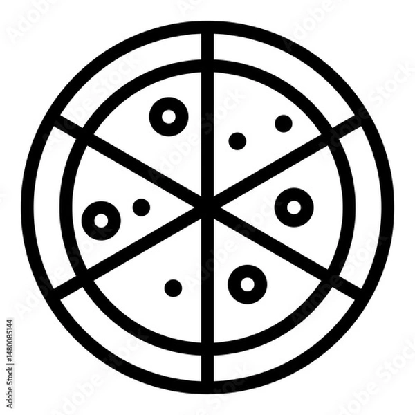 Obraz Pizza icon. Vector line icon