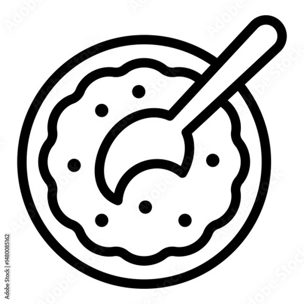 Obraz Porridge icon. Vector line icon