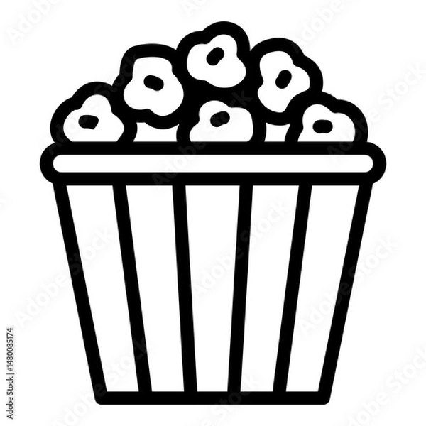 Obraz Popcorn icon. Vector line icon