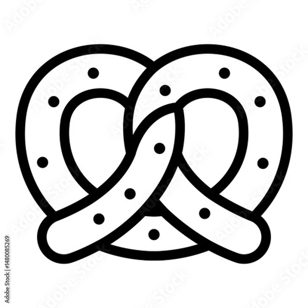 Obraz Pretzel icon. Vector line icon