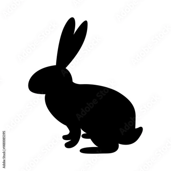 Obraz Rabbit icon silhouette, easter bunny animal symbol illustration. Linear style sign for mobile concept design. Rabbit shape logo illustration. Vector graphics