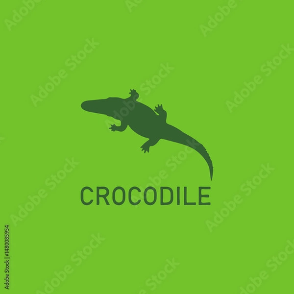 Obraz crocodile icon silhouette, wild animal symbol illustration. Linear style sign for mobile concept design. crocodile shape logo illustration. Vector graphics