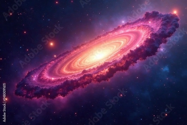 Fototapeta Stunning vibrant nebula in deep space, swirling cosmic dust and gas ,  deep space,  swirling,  planetary nebula