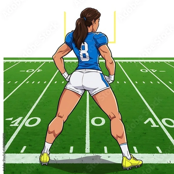 Obraz Gridiron Goddess: Ready to Strike