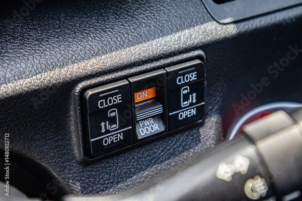 Fototapeta Push button, command control button on the car