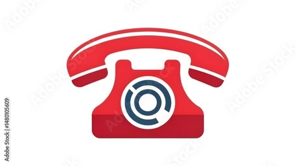 Fototapeta Modern Phone Icon with Glowing Customer Interaction Elements