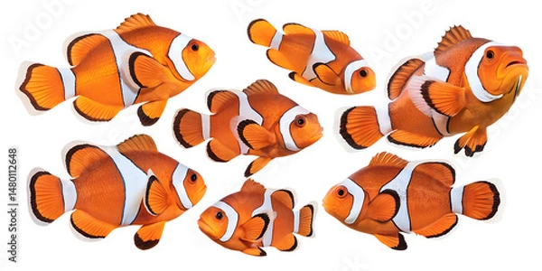 Obraz Various clownfish isolated on transparent background