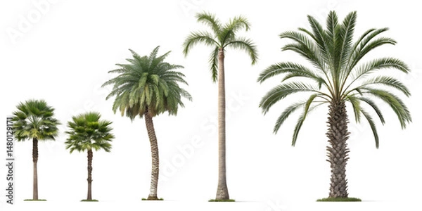 Obraz Various palm trees isolated on transparent background