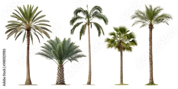 Obraz Various palm trees isolated on transparent background