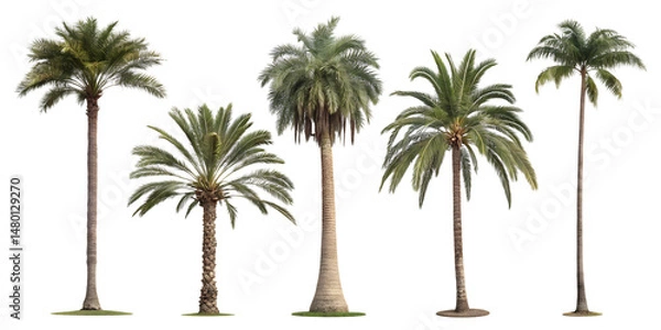 Obraz Various palm trees isolated on transparent background