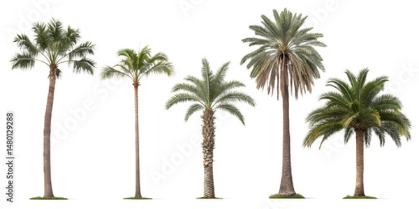 Obraz Various palm trees isolated on transparent background