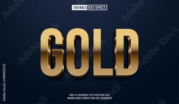 Obraz Editable 3d text style effect - Golden text effect Template