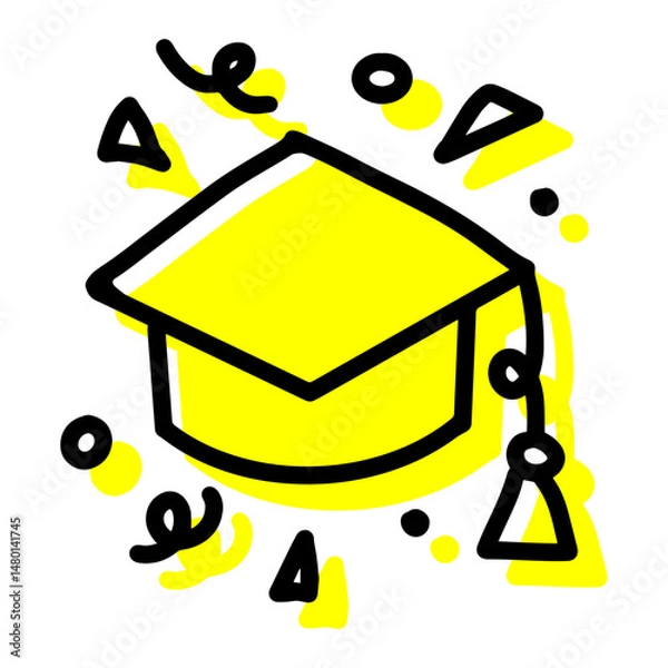 Obraz Graduation Celebration Cap Illustration