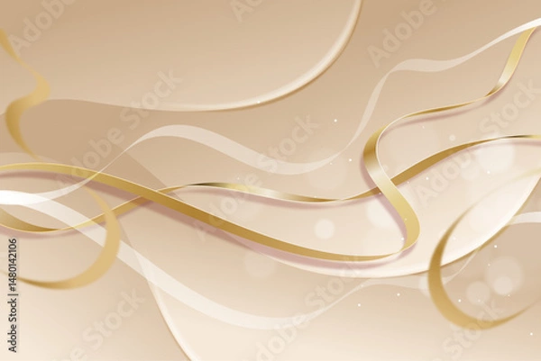 Fototapeta Creative New Best Realistic Luxury Ribbon Background Design 2025
