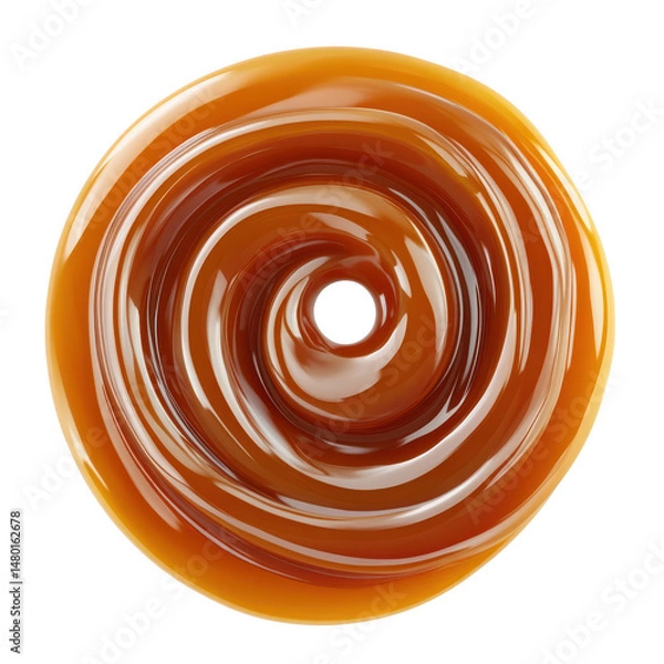 Obraz Caramel swirl isolated on transparent background