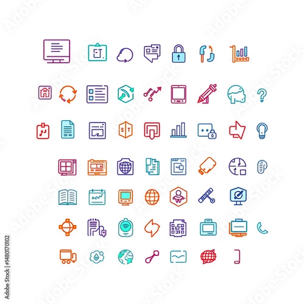 Fototapeta Icon set, vector,