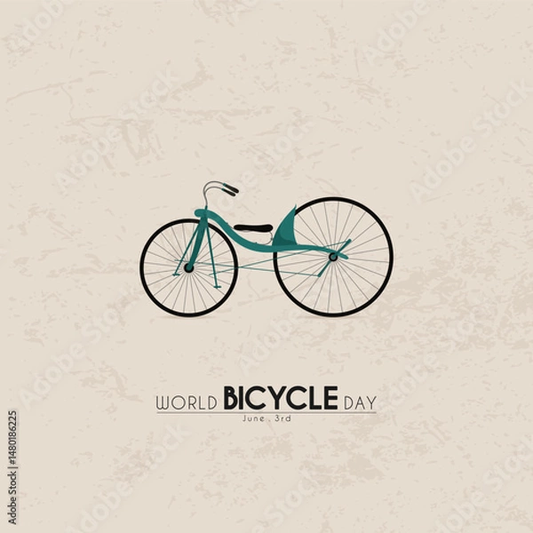 Obraz World Bike Day poster, with old bicycle image design