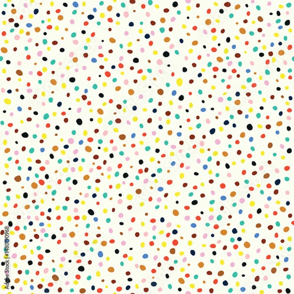 Obraz Hand drawn black and white abstract confetti seamless pattern.