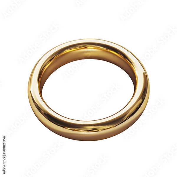 Obraz Shiny golden ring isolated on transparent background