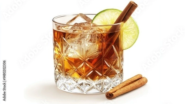 Obraz A refreshing margarita served in a clear glass with a salted rim.