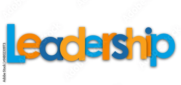 Obraz LEADERSHIP colorful typography banner on transparent background