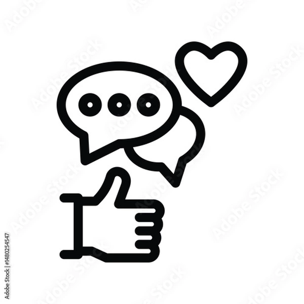 Fototapeta 5 chatting line icon illustration vector graphic.eps