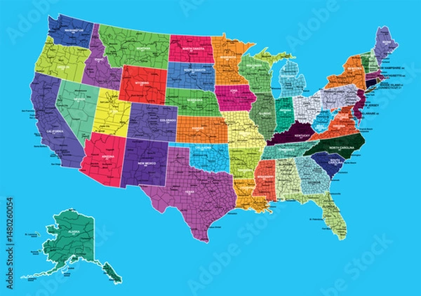 Obraz dynamic and enlightening geographical depiction of America