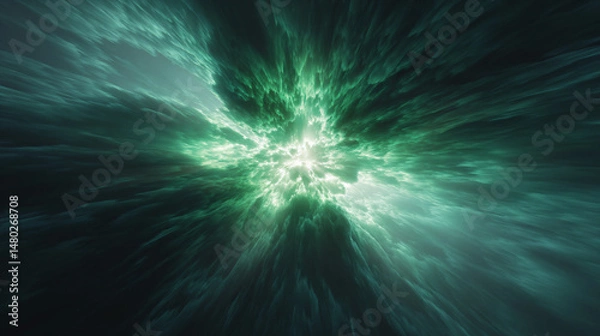 Obraz green burst in minimal space