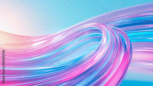 Fototapeta Abstract Flow: Swirling Ribbons of Light and Color, A Contemporary Artistic Print