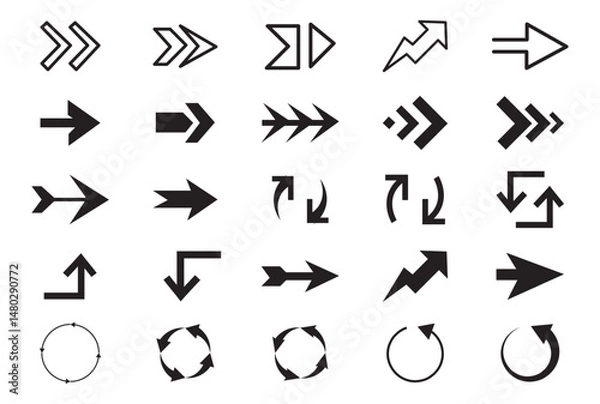 Fototapeta Arrow icons set. Arrow collection. Simple arrow big set. Vector illustration