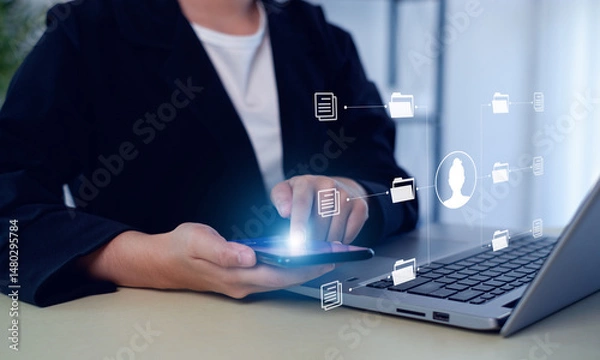 Obraz Online documentation database and process automation to efficiently manage files,Corporate business technology.Document Management System.