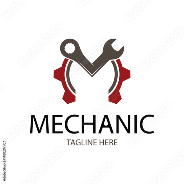 Obraz letter m logo design mechanic