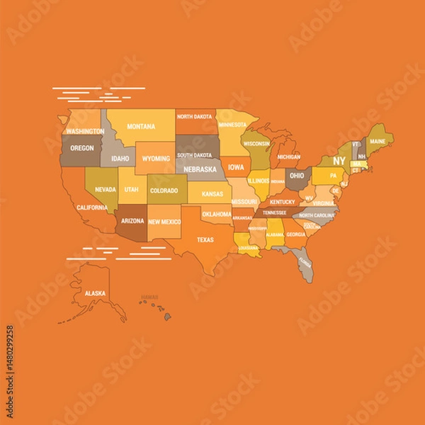 Obraz vibrant and factually rich American map