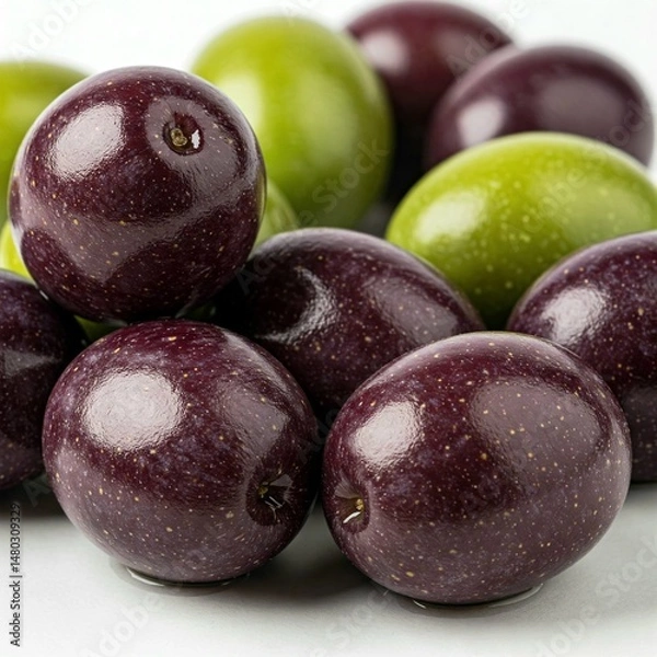 Obraz plums on a white background
