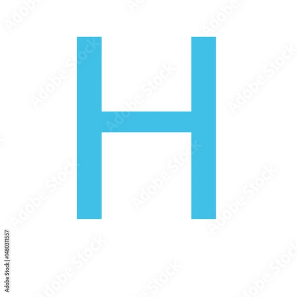 Fototapeta Letter H Illustration, Isolated on White Background