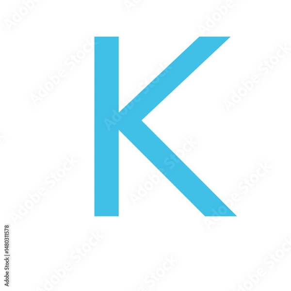 Fototapeta Letter K Illustration, Isolated on White Background