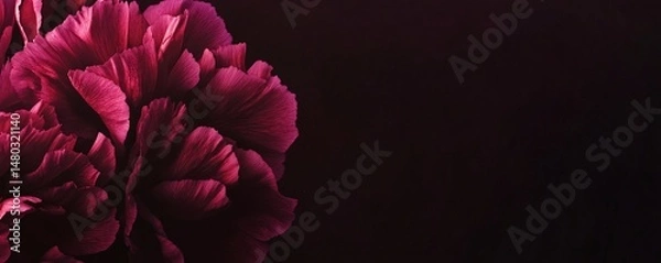 Fototapeta Deep Wine Background Wallpaper with Fluorescent Carnation Light