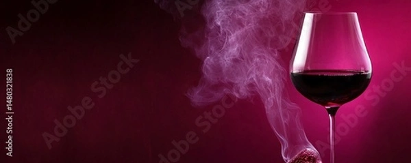 Fototapeta Deep Wine Background Wallpaper with Neon Arctic White Light