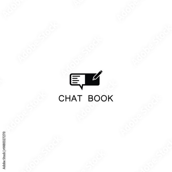 Obraz Chat book vector logo design. Suitable for business, web, art and social media symbol
