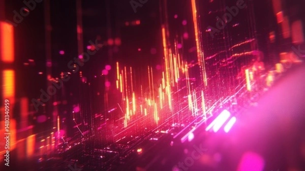 Obraz Vibrant Abstract Background with Dynamic Light Effects and Patterns