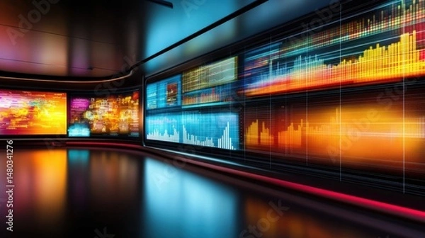 Obraz Vibrant Data Visualization Concept in a Modern Digital Environment