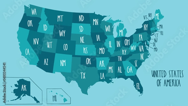 Obraz visually engaging and educational U.S. map