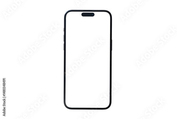 Obraz Mockup smart phone new generation isolated screen Transparent and Clipping Path for Infographic Business web site design app