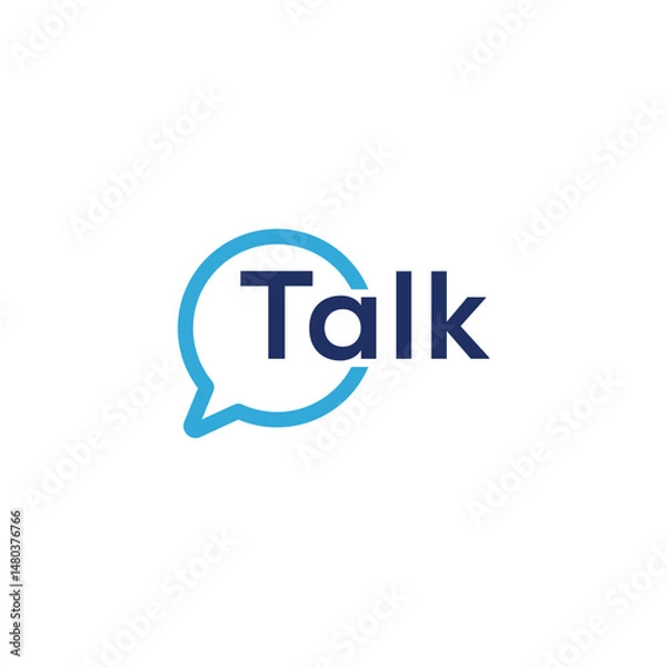 Fototapeta talk logo design, sound bubble graphic vector, circle icon concept