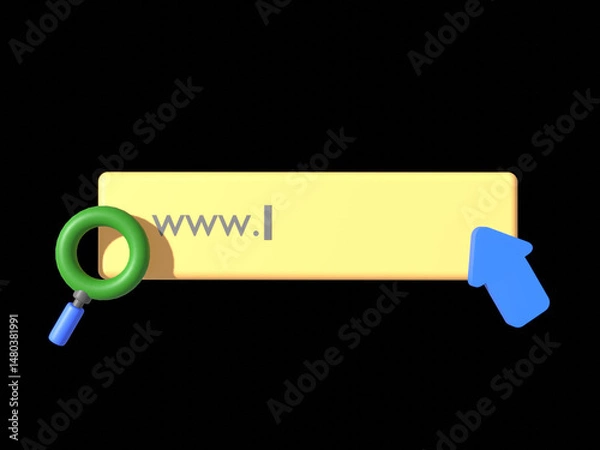 Fototapeta 3D serch for files. File browser, document management app. Searching image and video content files. 3D video, photo documents and other media in folder. UI icon interface 3D element