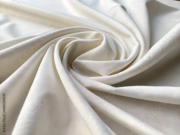 Fototapeta High-resolution photo of plain white cotton fabric with natural soft folds and smooth surface, clean and minimal look, diffused daylight, seamless background for mockups or design.